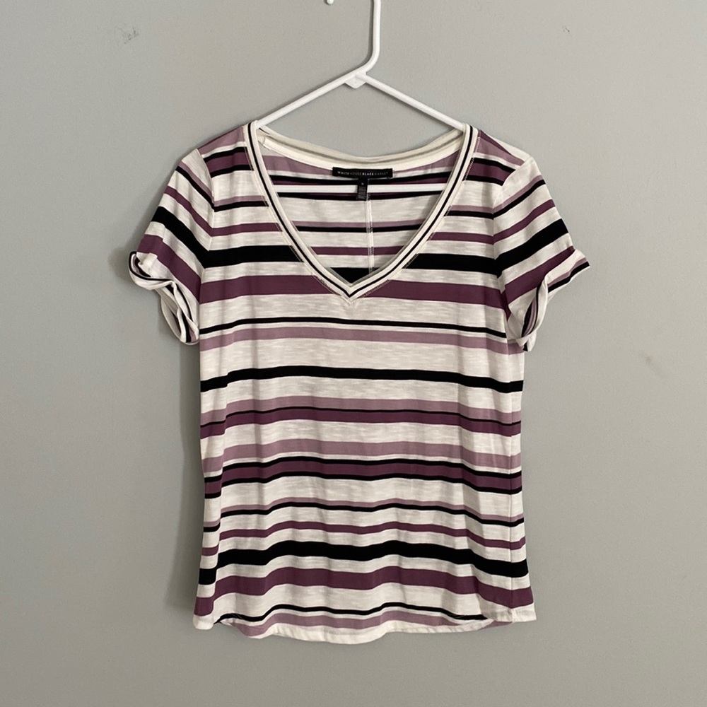 V neck striped shirt